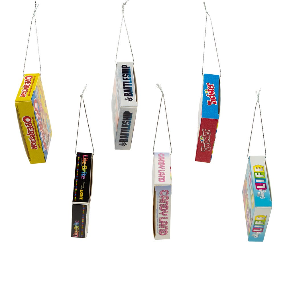 Kurt Adler 3.5-Inch Hasbro Board Games 6-Piece Ornament Set
